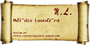 Módis Leonárd névjegykártya